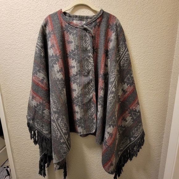 Ecote Urban Outfitters aztec print blanket poncho wrap o/s - Picture 1 of 5